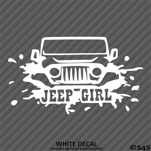 For Jeep: Jeep Girl Mud Splash Vinyl Decal
