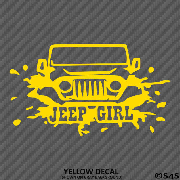 For Jeep: Jeep Girl Mud Splash Vinyl Decal