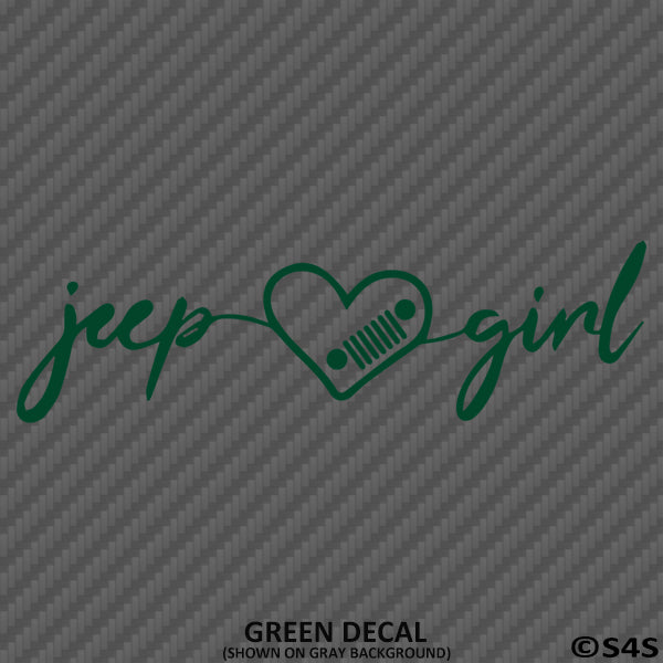 Jeep Girl Signature Heart with Grille Vinyl Decal - S4S Designs