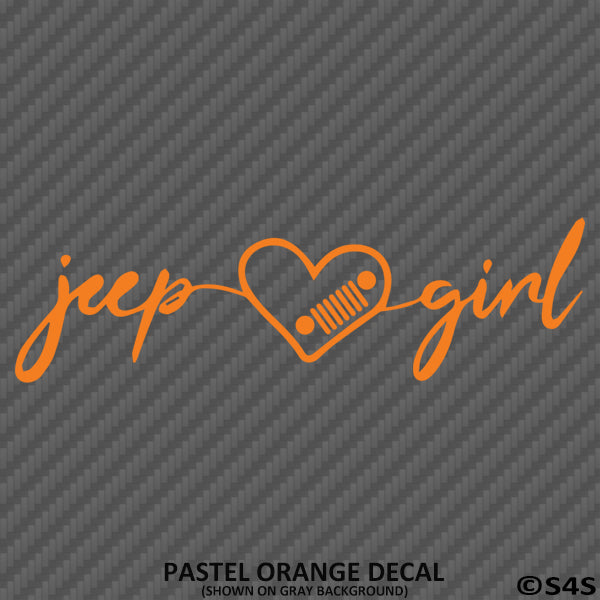 Jeep Girl Signature Heart with Grille Vinyl Decal - S4S Designs