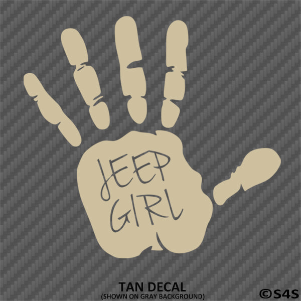 Jeep Girl Hand Wave Mirror Set Pair Left/Right Vinyl Decal - S4S Designs