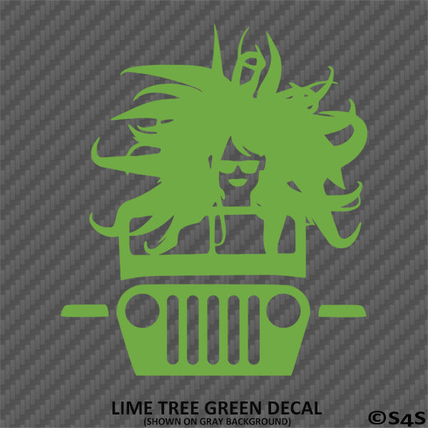 For Jeep: Jeep Hair Girl Vinyl Decal