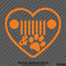 Jeep Love: Heart, Grille, Dog Paw Vinyl Decal - S4S Designs