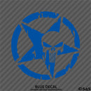 For Jeep: Distressed Star With Punisher Skull Vinyl Decal