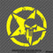 For Jeep: Distressed Star With Punisher Skull Vinyl Decal