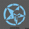For Jeep: Distressed Star With Punisher Skull Vinyl Decal