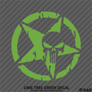 For Jeep: Distressed Star With Punisher Skull Vinyl Decal