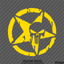 For Jeep: Distressed Star With Punisher Skull Vinyl Decal