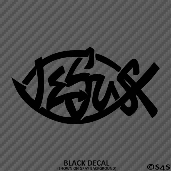 Fish God Design Sticker Jesus Fish God Vinyl Decal Version 2 – S4S Designs