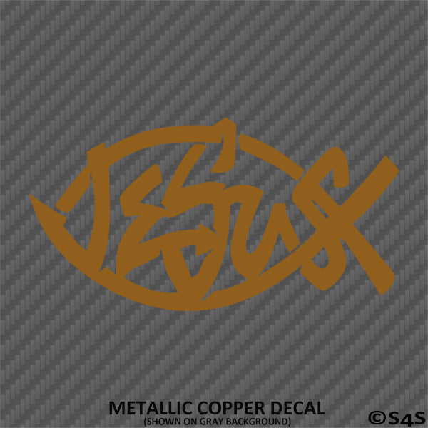 Fish God Design Sticker Jesus Fish God Vinyl Decal Version 2 – S4S Designs