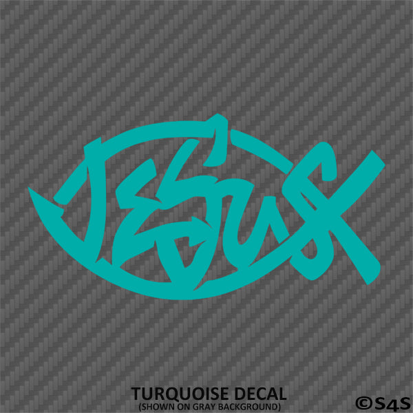 Fish God Design Sticker Jesus Fish God Vinyl Decal Version 2 – S4S Designs