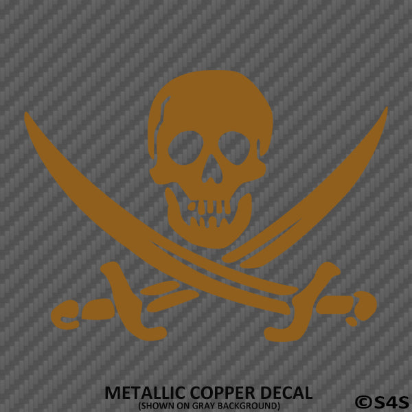 Jolly Roger Pirate Flag Skull & Swords Vinyl Decal - S4S Designs