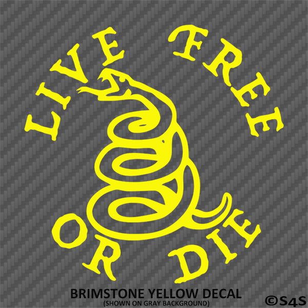 Live Free or Die Gadsden Snake Firearms Vinyl Decal