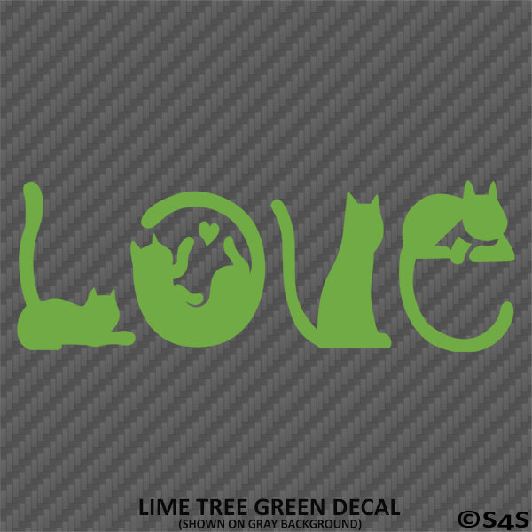 Love Cats Cute Silhouette Vinyl Decal