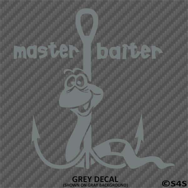 Master Baiter Worm On Hook Funny Fishing Vinyl Decal – S4S Designs
