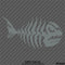 Mean Fish Skeleton Bones Vinyl Decal