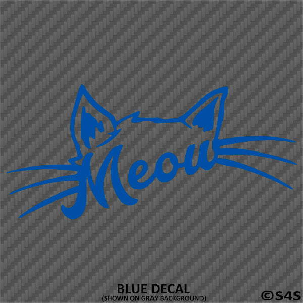 Cat Meow Cute Kitten Vinyl Decal - S4S Designs