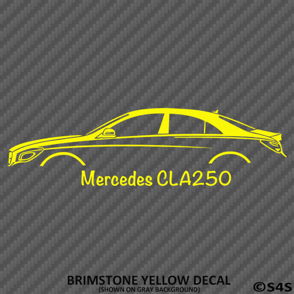 Mercedes Benz CLA250 4Matic Car Silhouette Vinyl Decal - S4S Designs