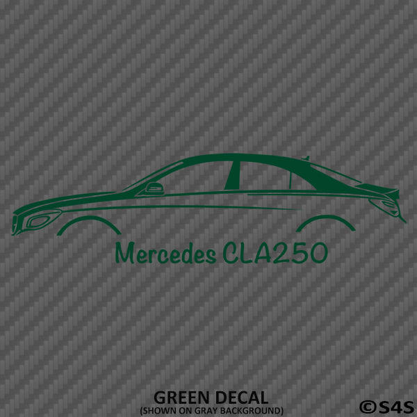 Mercedes Benz CLA250 4Matic Car Silhouette Vinyl Decal - S4S Designs
