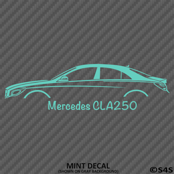 Mercedes Benz CLA250 4Matic Car Silhouette Vinyl Decal - S4S Designs