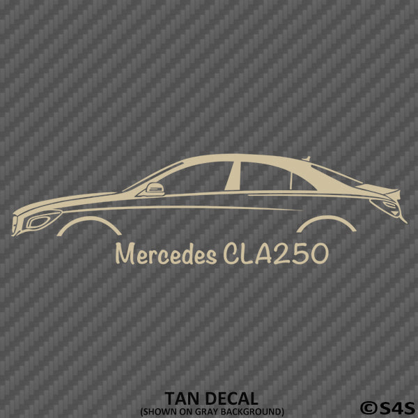 Mercedes Benz CLA250 4Matic Car Silhouette Vinyl Decal - S4S Designs