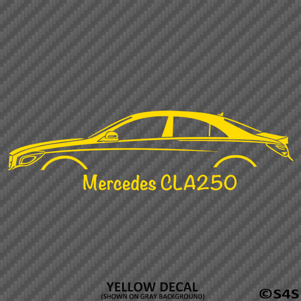 Mercedes Benz CLA250 4Matic Car Silhouette Vinyl Decal - S4S Designs
