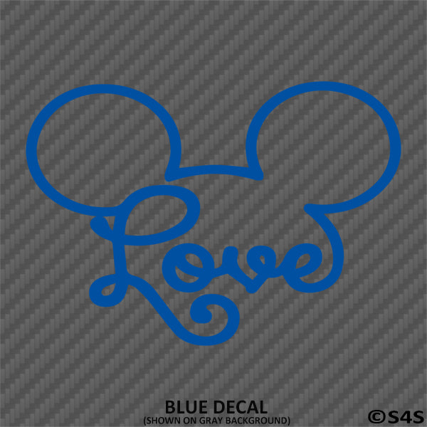 Mickey Mouse Ears Love Disney Inspired Vinyl Decal - S4S Designs