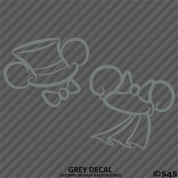 Mickey and Minnie Bride and Groom Disney Inspired Vinyl Decal