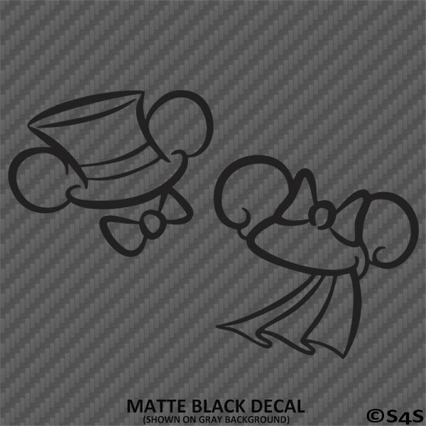 Mickey and Minnie Bride and Groom Disney Inspired Vinyl Decal