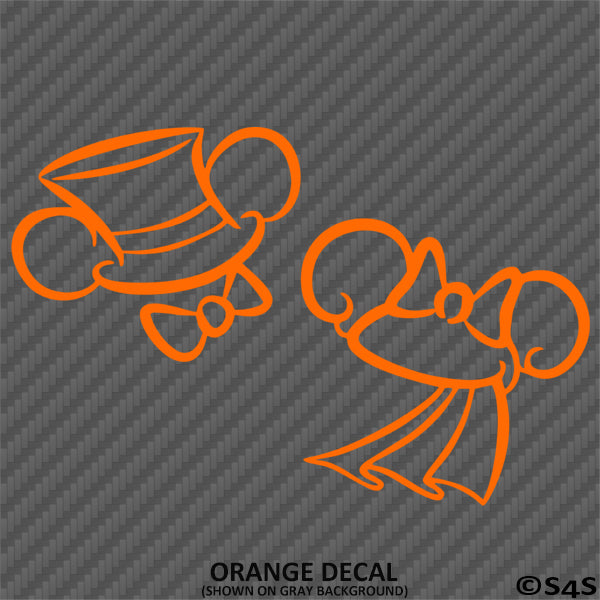 Mickey and Minnie Bride and Groom Disney Inspired Vinyl Decal