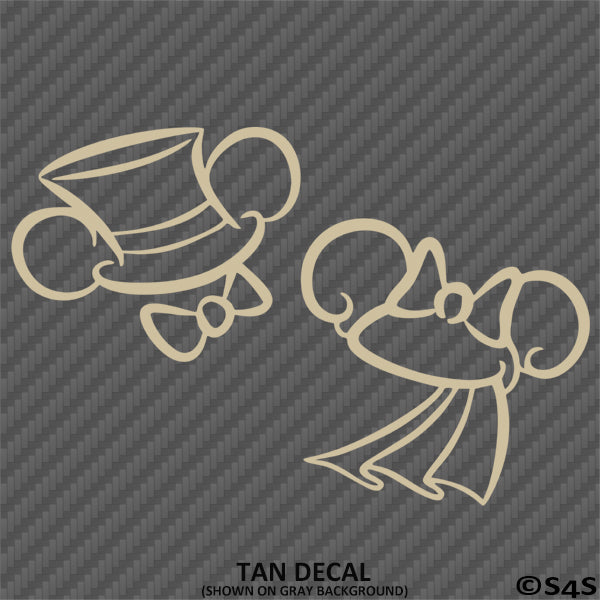 Mickey and Minnie Bride and Groom Disney Inspired Vinyl Decal