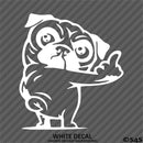 Funny Pug Puppy Middle Finger Vinyl Decal