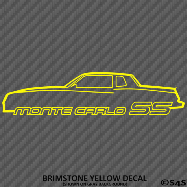 Chevy Monte Carlo SS Classic Car Silhouette Vinyl Decal