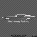 1971-73 Ford Mustang Fastback Classic Car Silhouette Vinyl Decal - S4S Designs