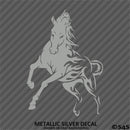 Angry Mustang Stallion Flames Silhouette Vinyl Decal