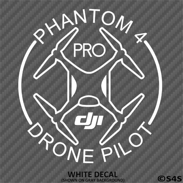 DJI Phantom 4 Pro Drone Pilot Vinyl Decal - S4S Designs