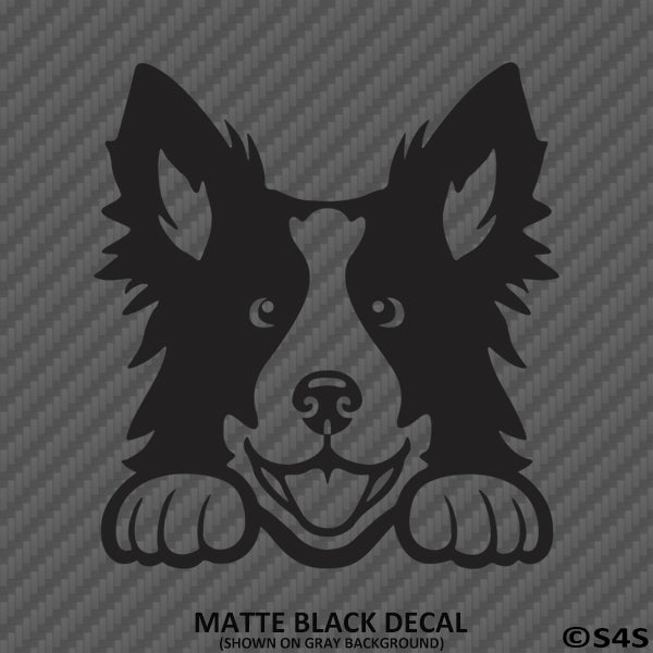 Peeking Border Collie Puppy Dog Vinyl Decal - S4S Designs