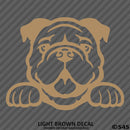 Peeking Bulldog Puppy Dog Vinyl Decal - S4S Designs