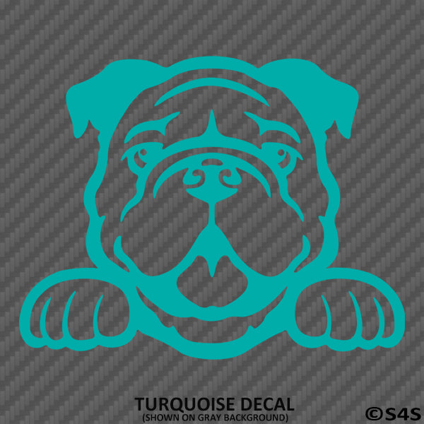 Peeking Bulldog Puppy Dog Vinyl Decal - S4S Designs