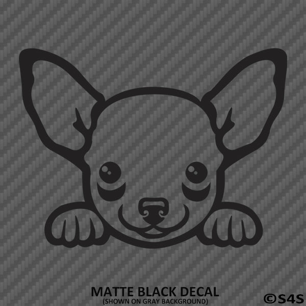 Peeking Chihuahua Puppy Dog Vinyl Decal - S4S Designs