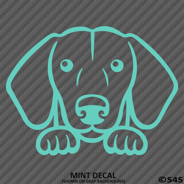 Peeking Dachshund Puppy Dog Vinyl Decal - S4S Designs