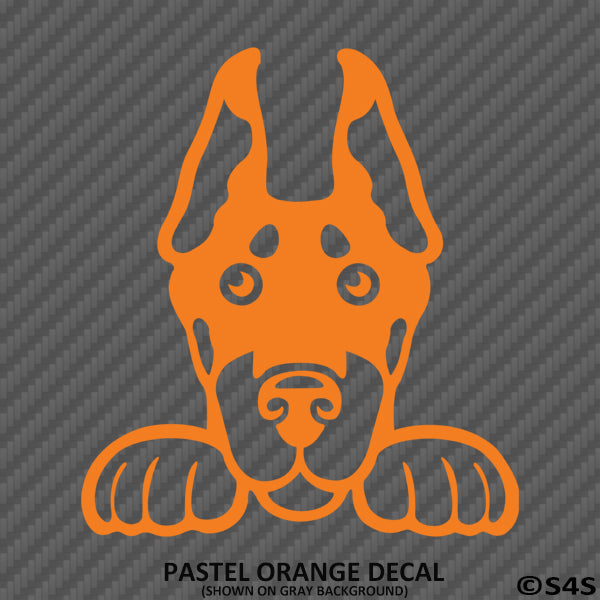 Peeking Doberman Pinscher Puppy Dog Vinyl Decal - S4S Designs