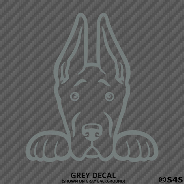 Peeking Great Dane Puppy Dog Vinyl Decal - S4S Designs