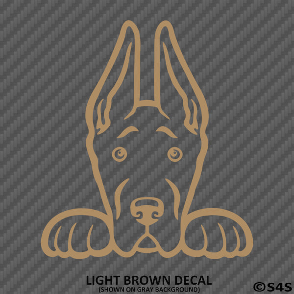 Peeking Great Dane Puppy Dog Vinyl Decal - S4S Designs