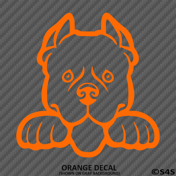 Peeking Pitbull Puppy Dog Vinyl Decal - S4S Designs