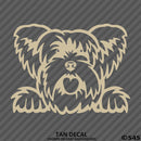 Peeking Yorkshire Terrier Puppy Dog Vinyl Decal - S4S Designs
