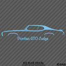 1969 Pontiac GTO Judge Classic Car Silhouette Vinyl Decal - S4S Designs