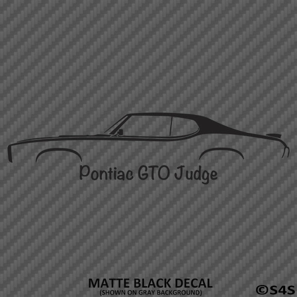 1969 Pontiac GTO Judge Classic Car Silhouette Vinyl Decal - S4S Designs