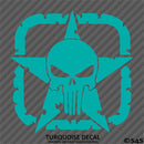 For Jeep: Distressed Boxed Army Star With Punisher Skull Vinyl Decal