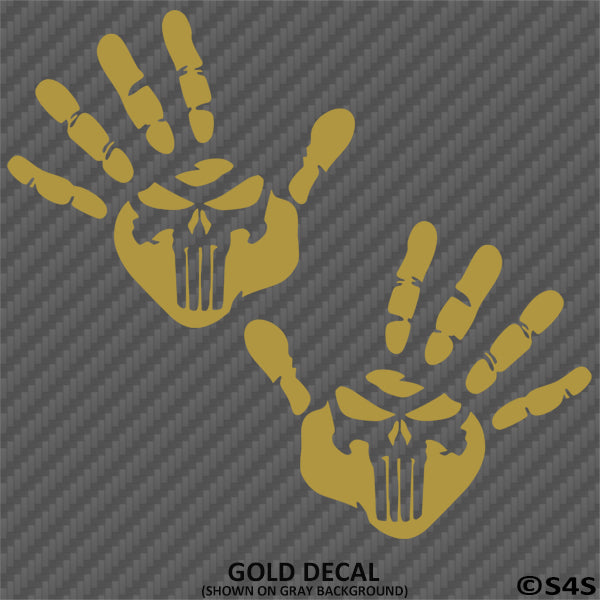 Jeep Punisher Hand Wave Mirror Set Pair Left/Right Vinyl Decal - S4S Designs